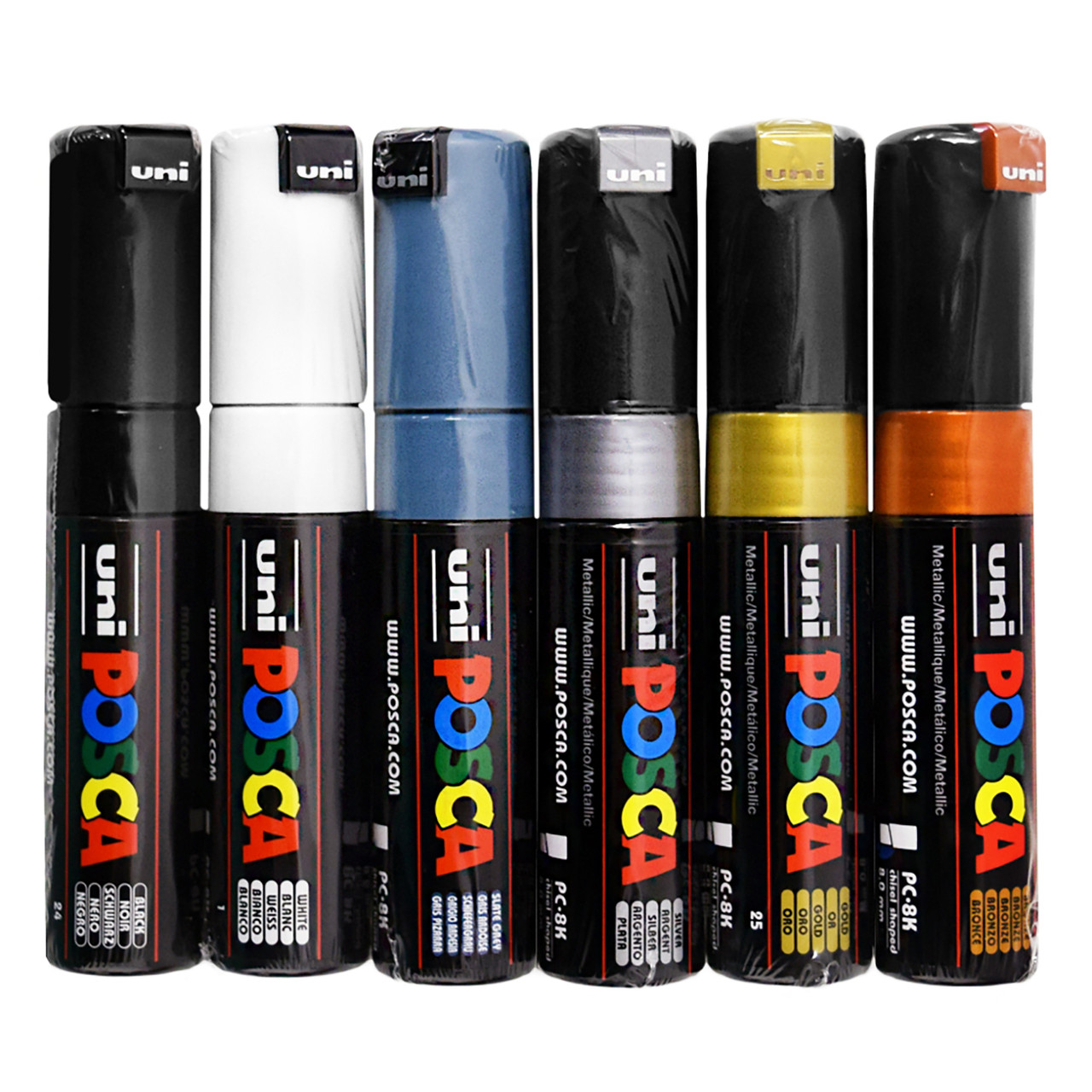 Posca Paint Marker Broad PC-8K Set of 6, Shadowing Colors